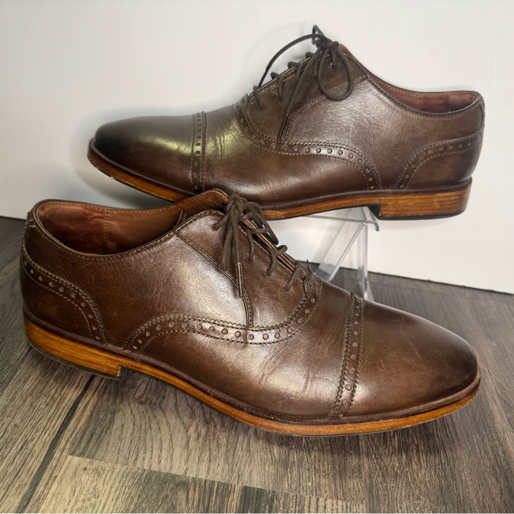 Cole Haan Hamilton Grand Cap Toe Oxford  11.5 Men Dark Brown Leather Dress Shoes